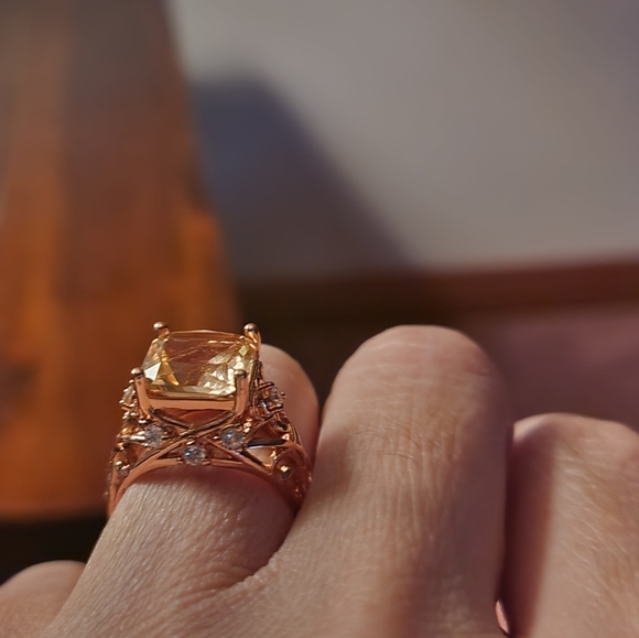 Morganite silver art nouveau ring - Picture 8 of 8